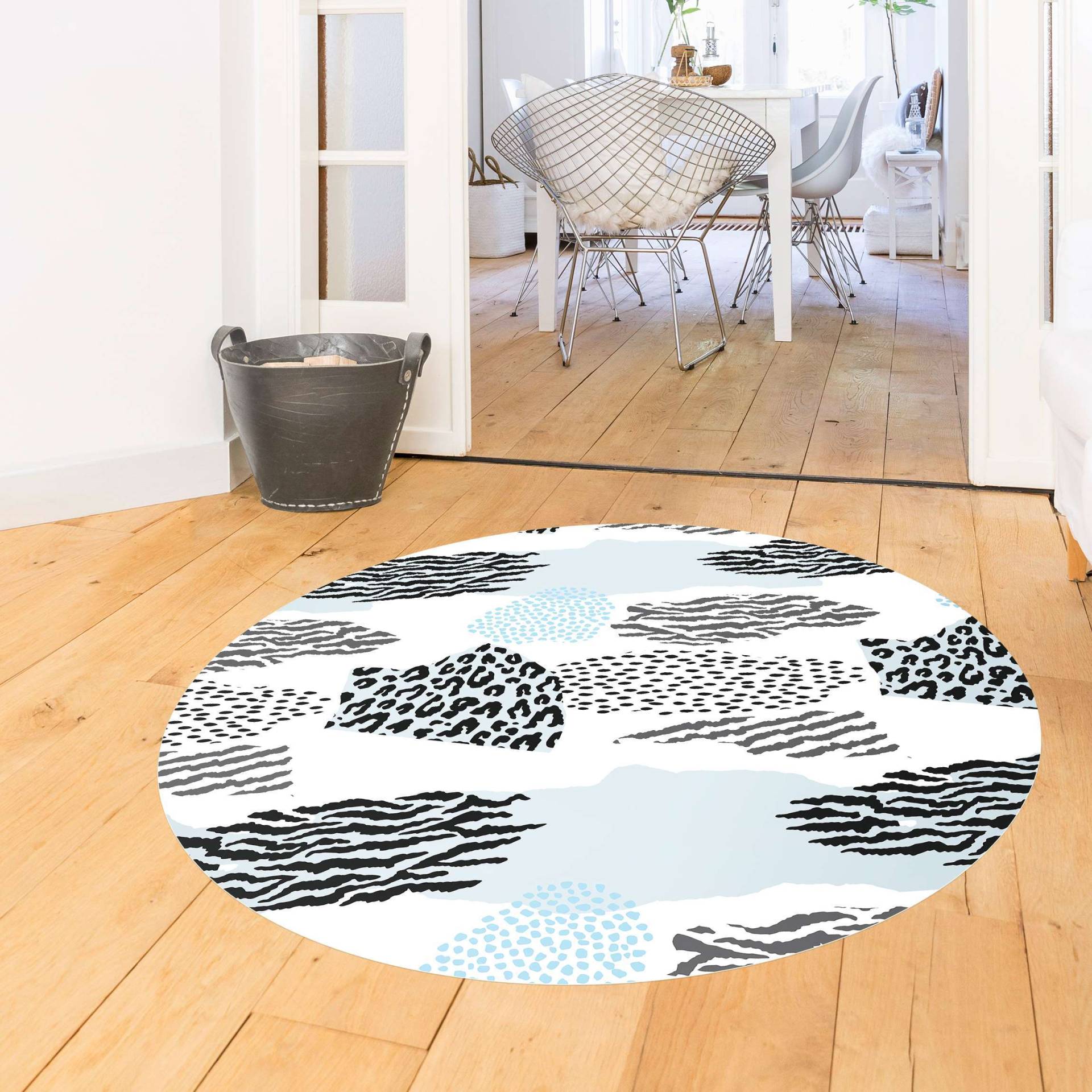 Runder Vinyl-Teppich Animalprint Zebra Tiger Leopard Arktis