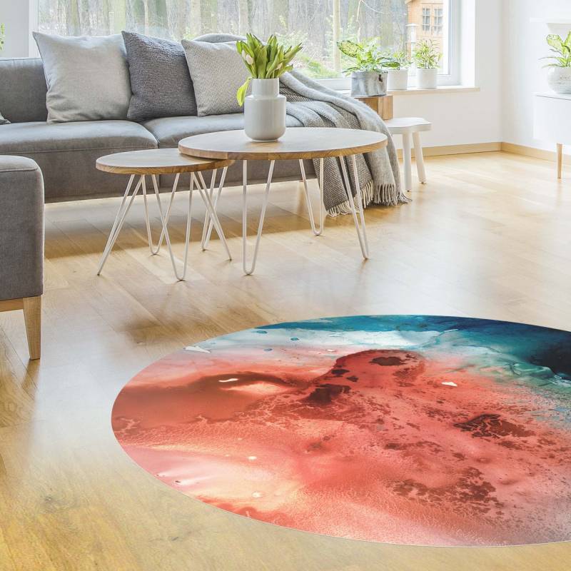 Runder Vinyl-Teppich Farbige Wasserspiele