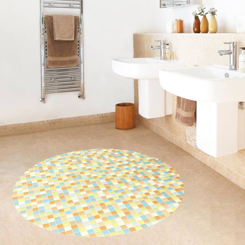 Runder Vinyl-Teppich Mosaikfliesen Sommerset