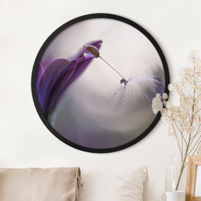 Rundes Bild mit Rahmen Purple Rain