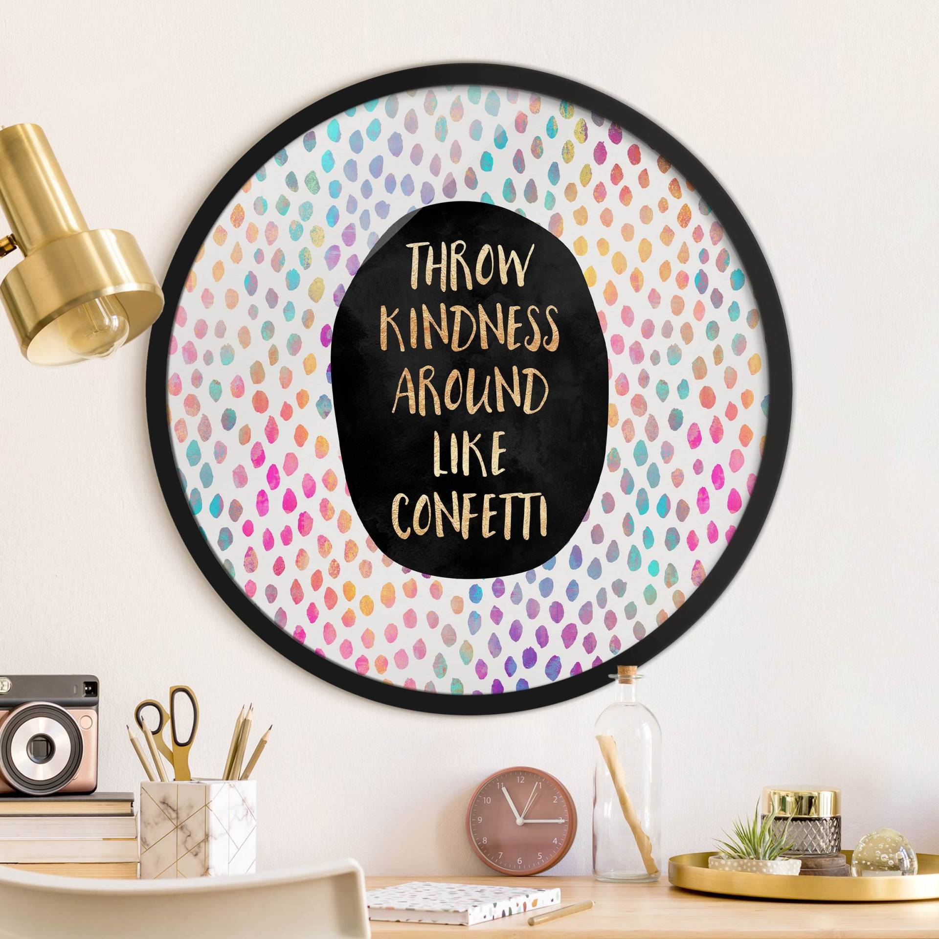 Rundes Bild mit Rahmen Throw Kindness Around Like Confetti Rundes Bild mit Rahmen Throw Kindness Around Like Confetti