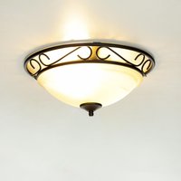 Rustikale Deckenleuchte Weiß Schwarz Alabaster Glas von Easylight