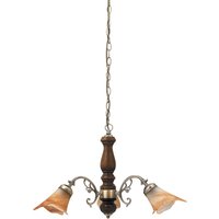 Rustikale Hängeleuchte mit Glasschirm Bronze von Rabalux