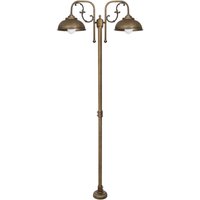 Rustikale Wegeleuchte IP44 2-flammig E27 210 cm Messing von Ghidini Giovanni Battista