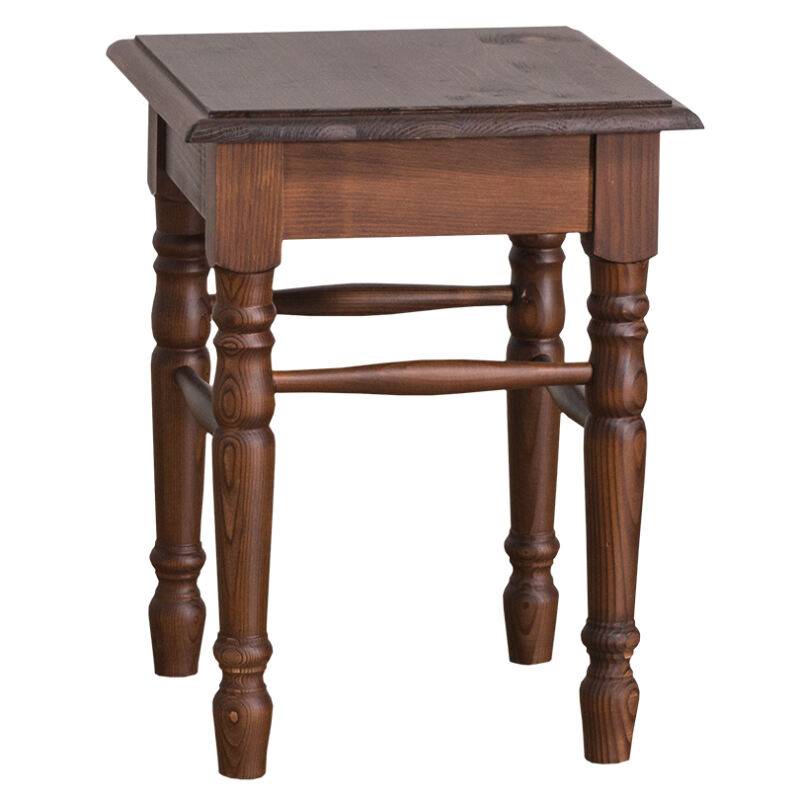 Rustikaler Hocker - Sitzfläche Eiche lackiert