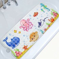 Rutschfeste Badematte 100 x 40 cm, rutschfeste Badewannenmatte mit 200 Saugnäpfen aus PVC-Material, Duschmatte mit Cartoon-Meerestieren für Kinder von START