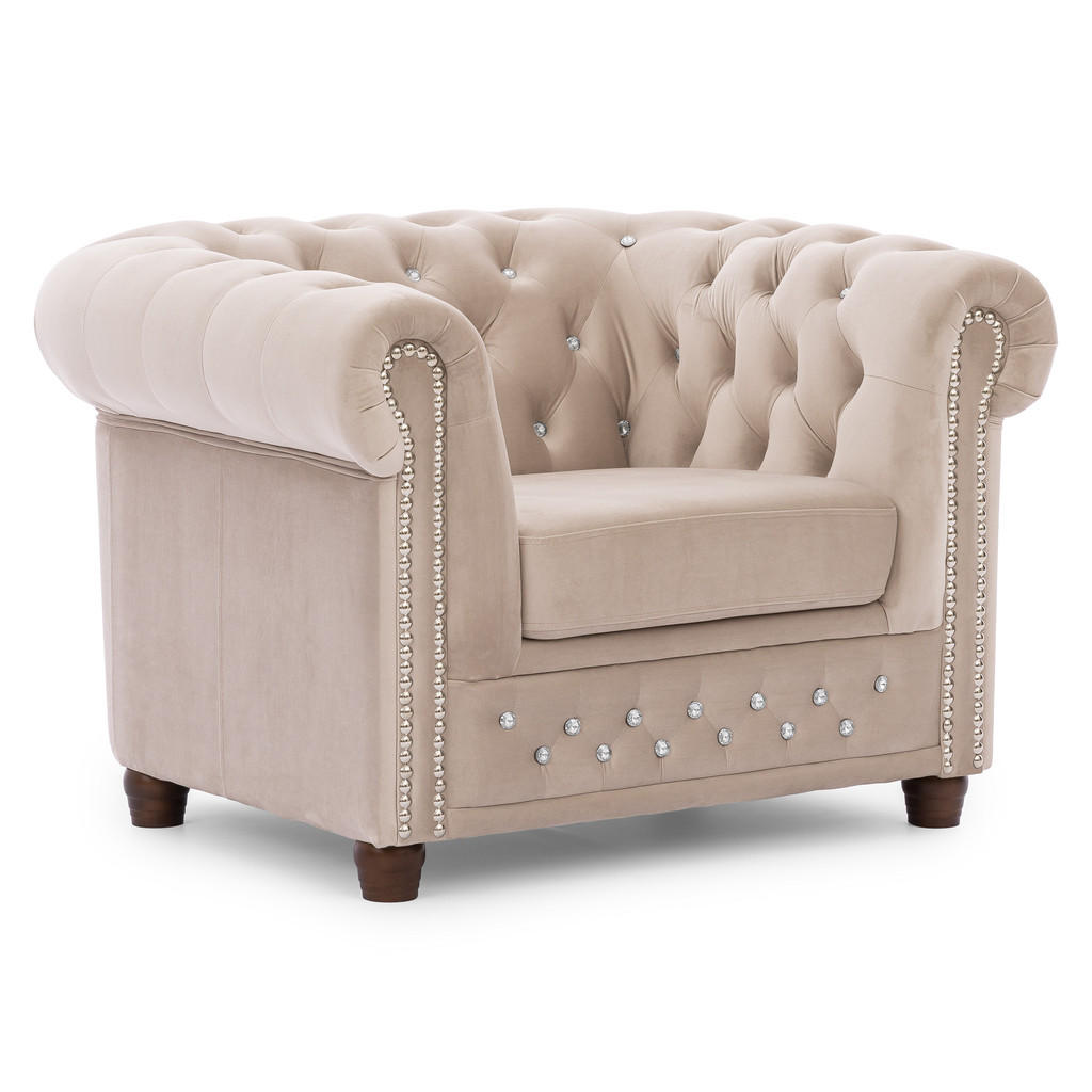S-Style Möbel CHESTERFIELD-SESSEL Beige S-Style Möbel CHESTERFIELD-SESSEL Beige