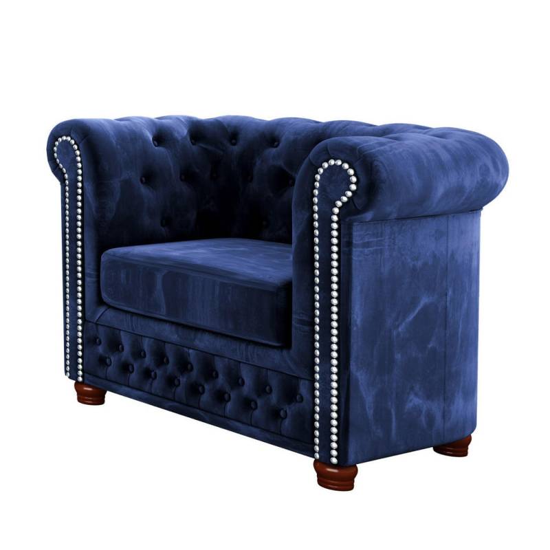S-Style Möbel CHESTERFIELD-SESSEL Dunkelblau