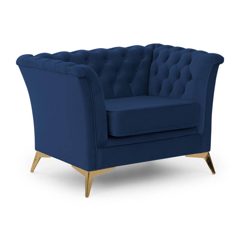 S-Style Möbel CHESTERFIELD-SESSEL Dunkelblau