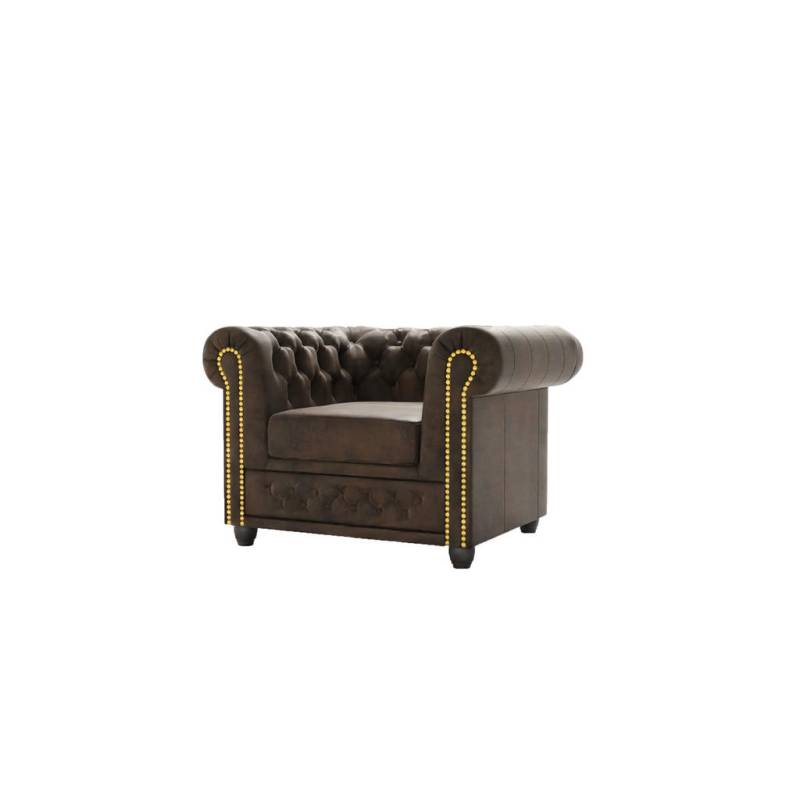 S-Style Möbel CHESTERFIELD-SESSEL Dunkelbraun