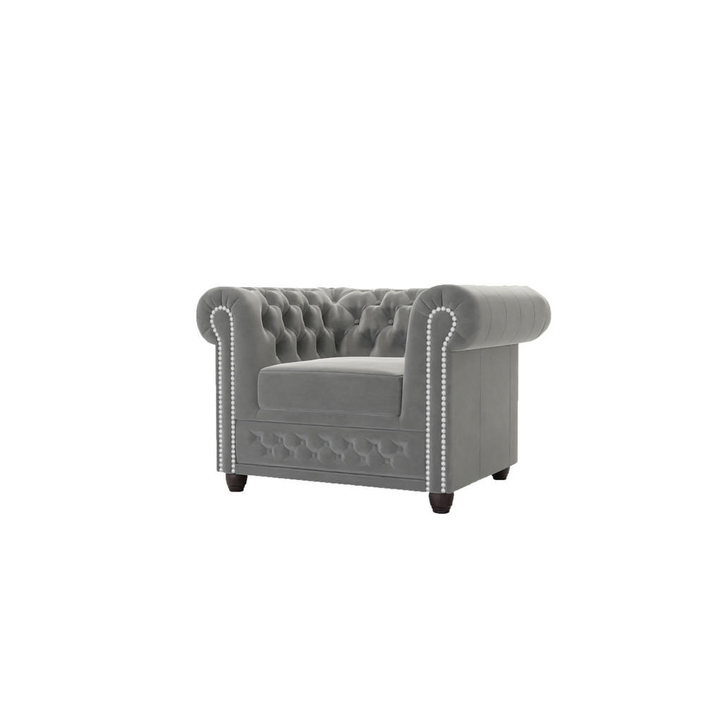 S-Style Möbel CHESTERFIELD-SESSEL Grau
