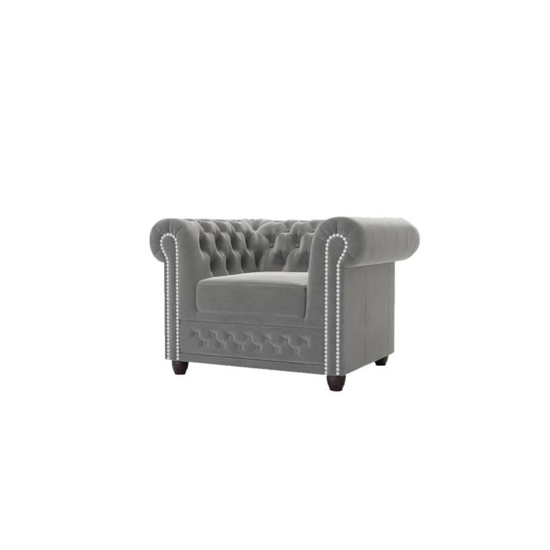 S-Style Möbel CHESTERFIELD-SESSEL Grau