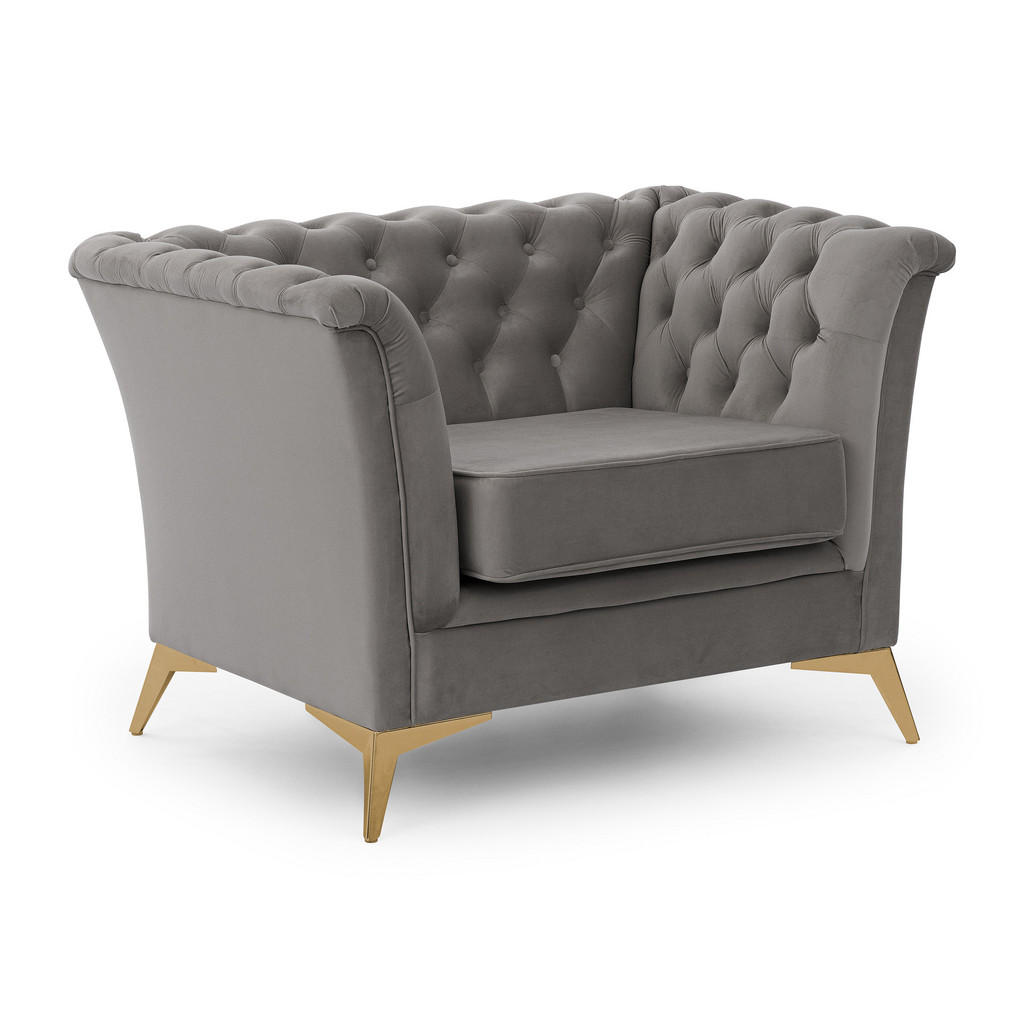 S-Style Möbel CHESTERFIELD-SESSEL Grau