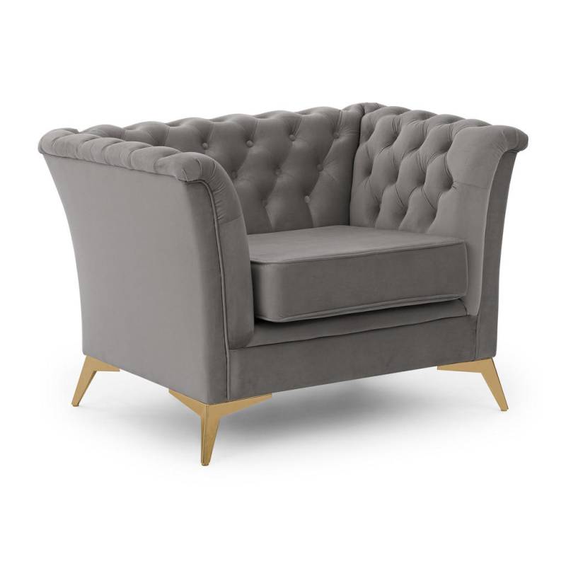 S-Style Möbel CHESTERFIELD-SESSEL Grau