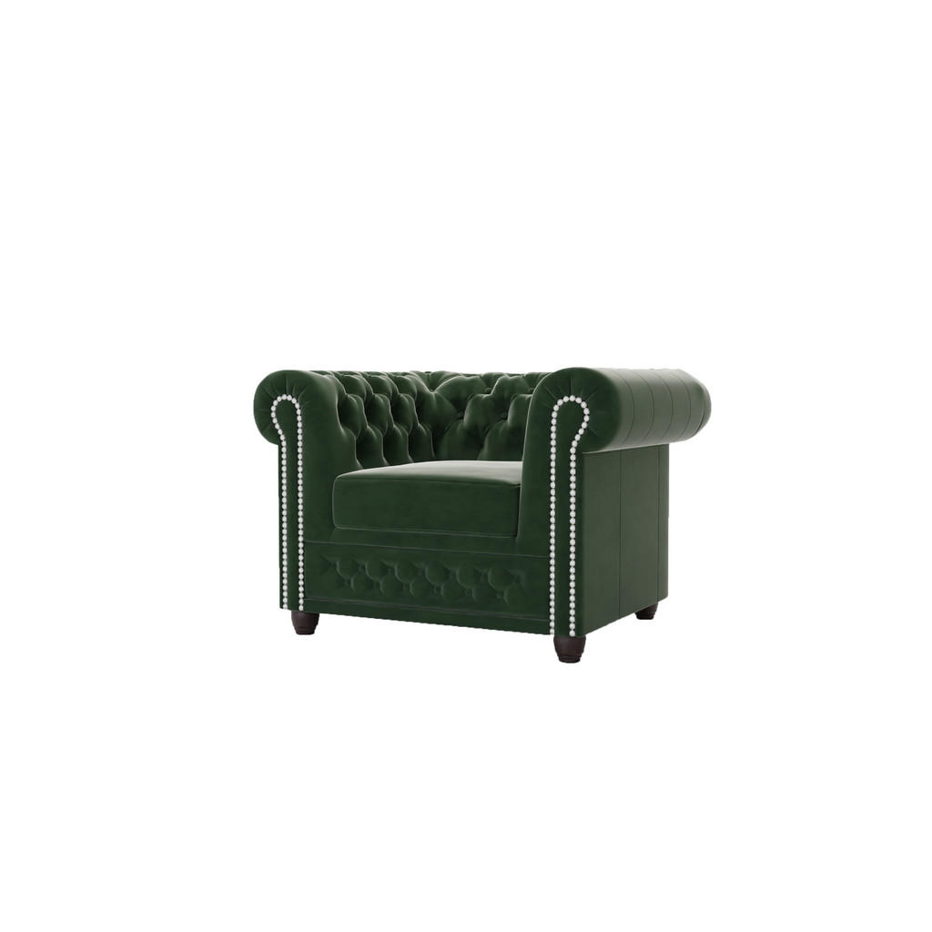 S-Style Möbel CHESTERFIELD-SESSEL Smaragdgrün