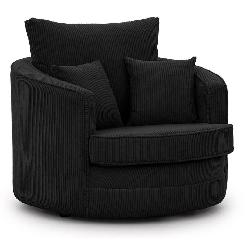 S-Style Möbel DREHSESSEL Schwarz