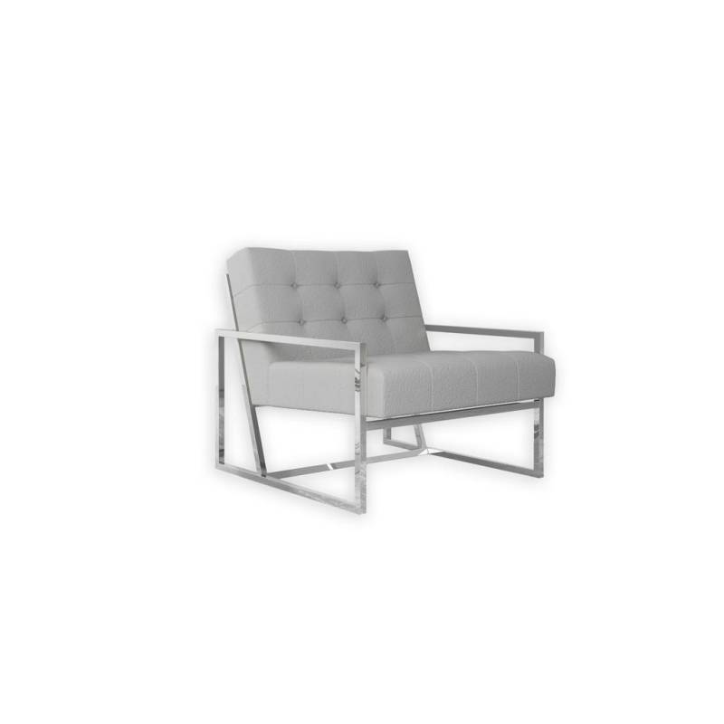 S-Style Möbel LOUNGESESSEL Grau, Silber