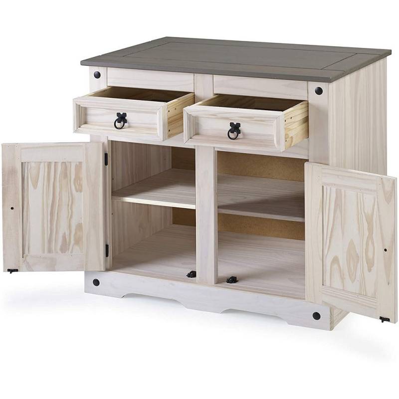 SAM SIDEBOARD Weiß, Grau