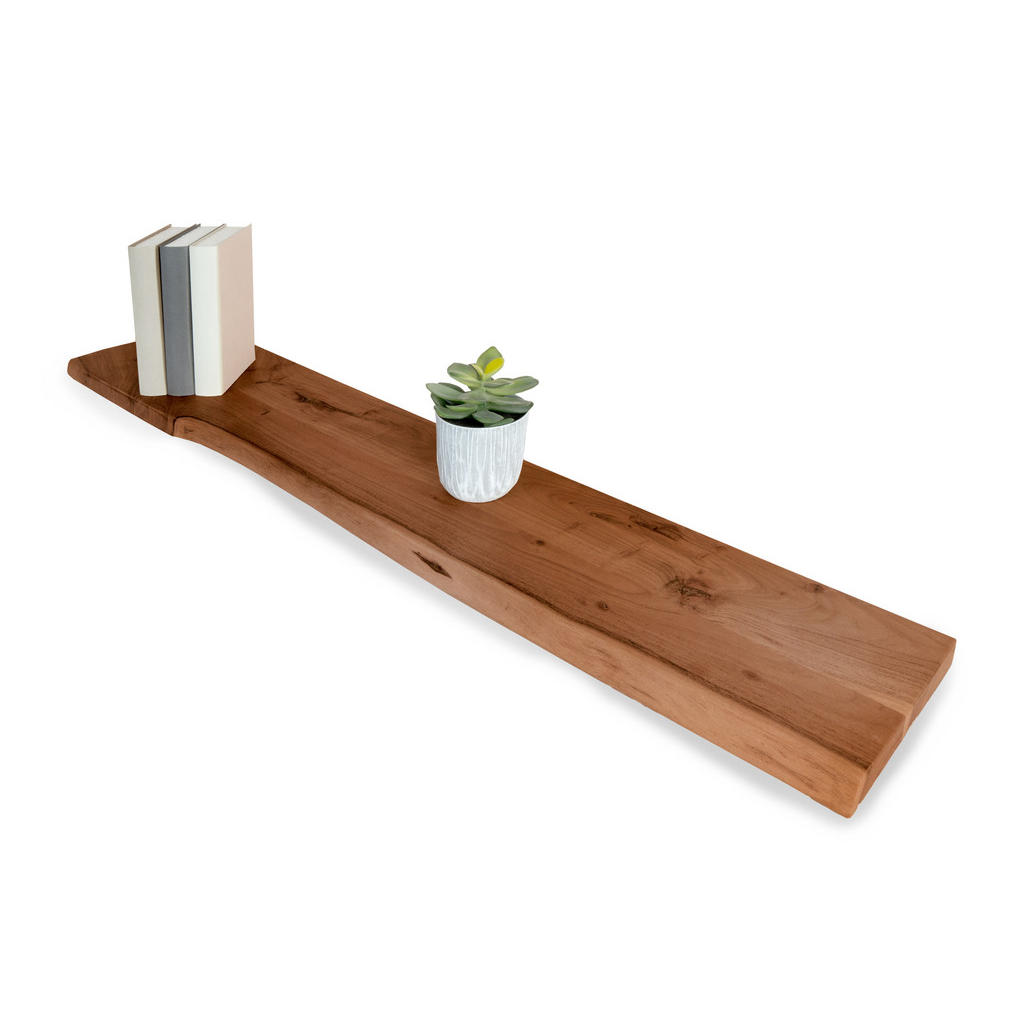 SAM Wandregal, Braun, Holz, Echtholz,Akazie, Rechteckig,Rechteckig, 100x3x20 cm, Wohnzimmer, Regale, Wandboards von SAM