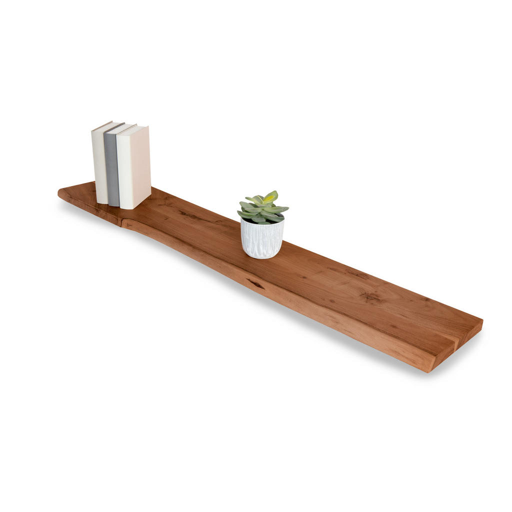 SAM Wandregal, Braun, Holz, Echtholz,Akazie, Rechteckig,Rechteckig, 120x3x20 cm, Wohnzimmer, Regale, Wandboards von SAM