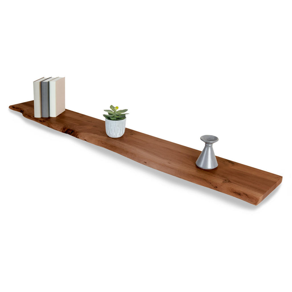 SAM Wandregal, Braun, Holz, Echtholz,Akazie, Rechteckig,Rechteckig, 140x3x20 cm, Wohnzimmer, Regale, Wandboards von SAM