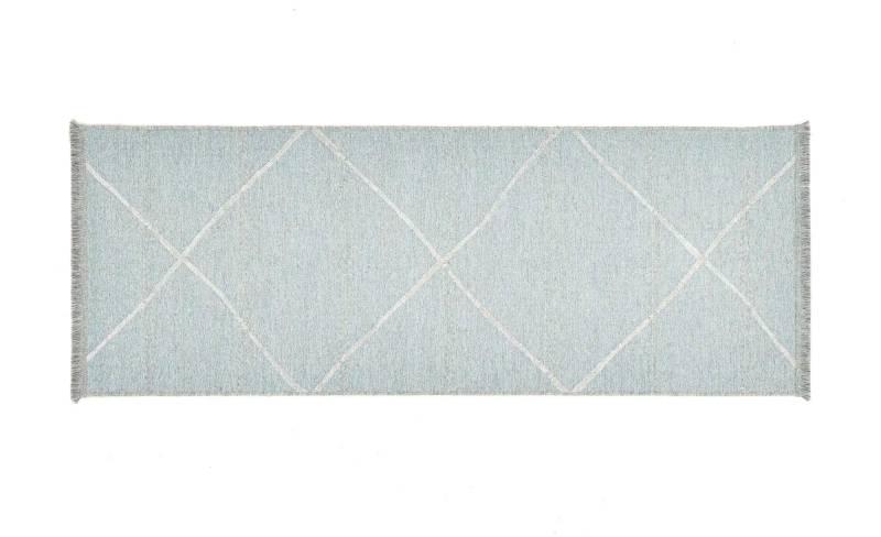 SANSIBAR Sylt Teppich  Braderup ¦ blau ¦ Wolle,Viskose ¦ Maße (cm): B: 80 H: 0,5 Teppiche > Kurzflorteppiche - Höffner