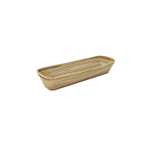 SCHNEIDER Brotform/Gärkorb, lang, eckiger Kopf, Brotbackform aus Peddingrohr mit Holzboden und eckigem Kopf, Maße: 440 x 140 mm (2000g)