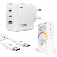SCHNELLES USB-C-LADEGERÄT UNIVERSAL 3x USB 67W 65W TYP C + USB-C-KABEL 100W von DEKO