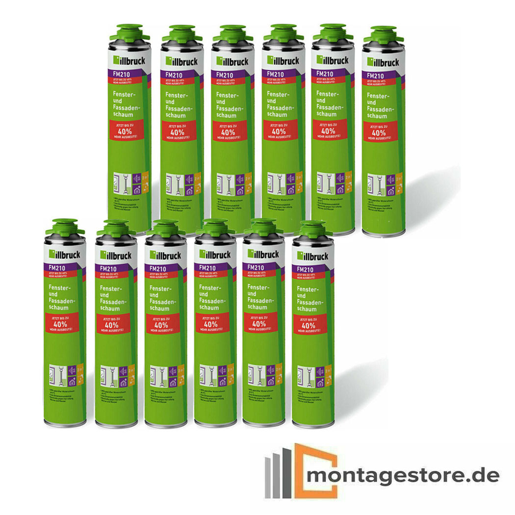 SET illbruck 12x FM210 Fenster/Fassadenschaum Pistolenschaum Bauschaum 880ml Dose von Montagestore