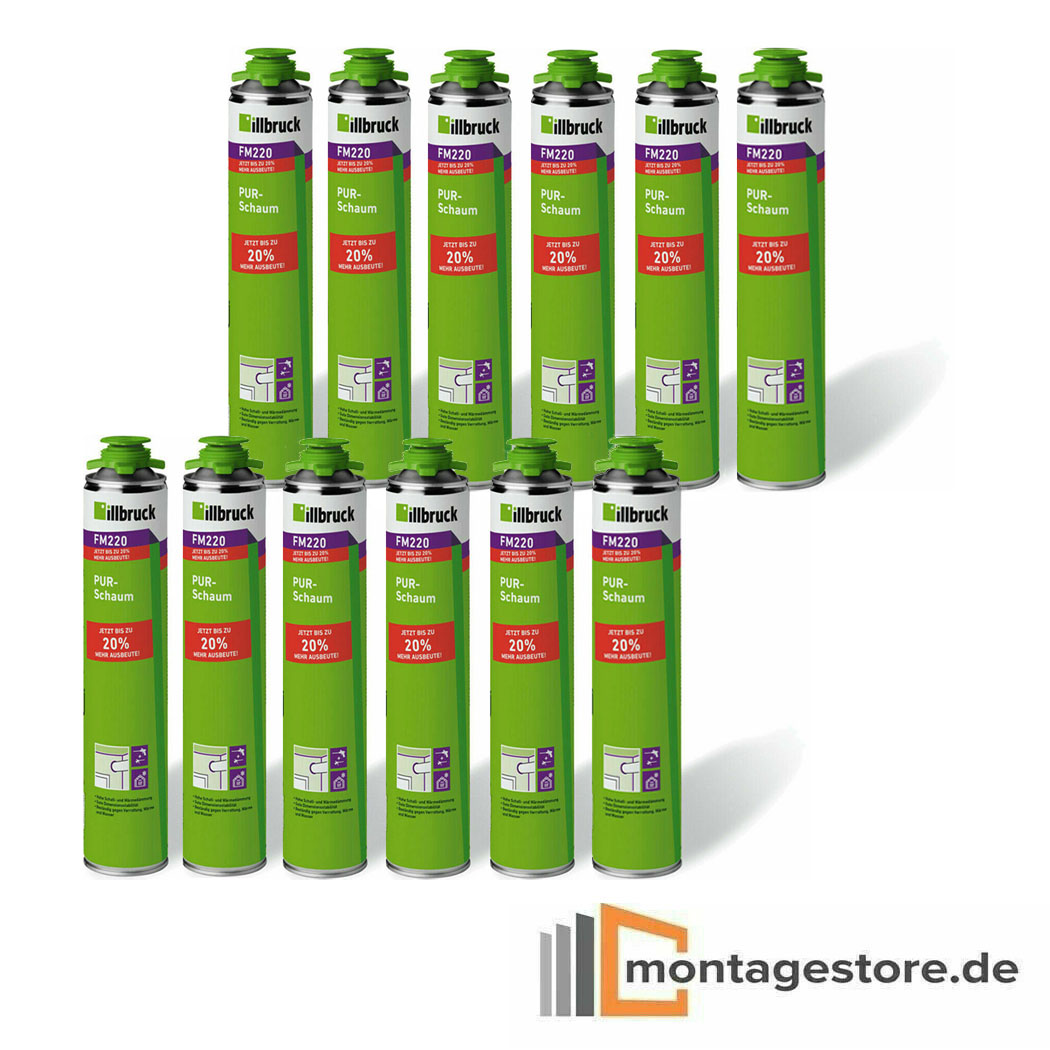 SET illbruck 12x FM220 Pistolenschaum Montageschaum Bauschaum Dose 750ml von Montagestore