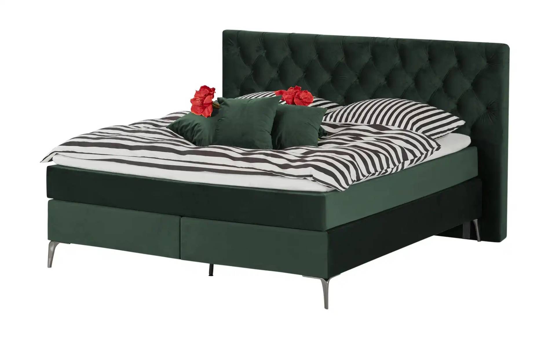 Boxspringbett  Laesa ¦ grün ¦ Maße (cm): B: 215 H: 122 Betten > Boxspringbetten - Möbel Kraft