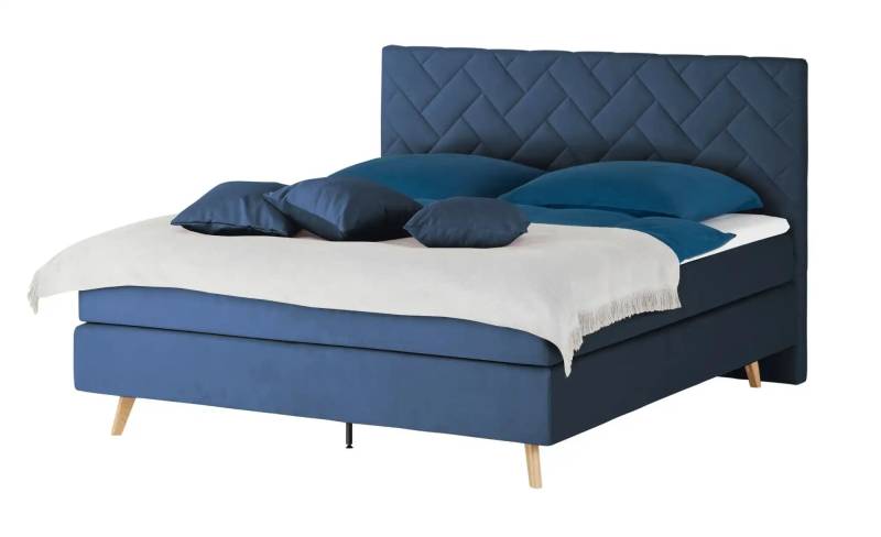 Boxspringbett  Weave ¦ blau ¦ Maße (cm): B: 180 H: 122 Betten > Boxspringbetten > Boxspringbetten 180x200 - Höffner