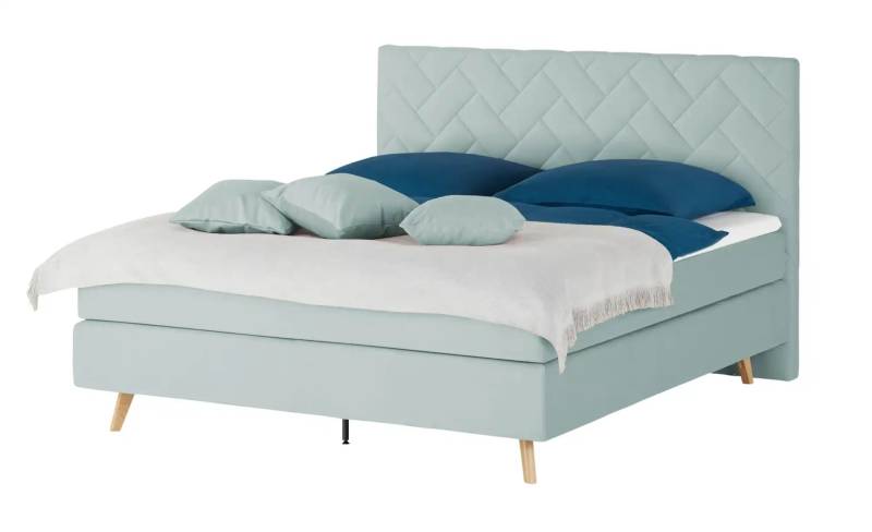 Boxspringbett  Weave ¦ blau ¦ Maße (cm): B: 200 H: 122 Betten > Boxspringbetten > Boxspringbetten 200x200 - Höffner