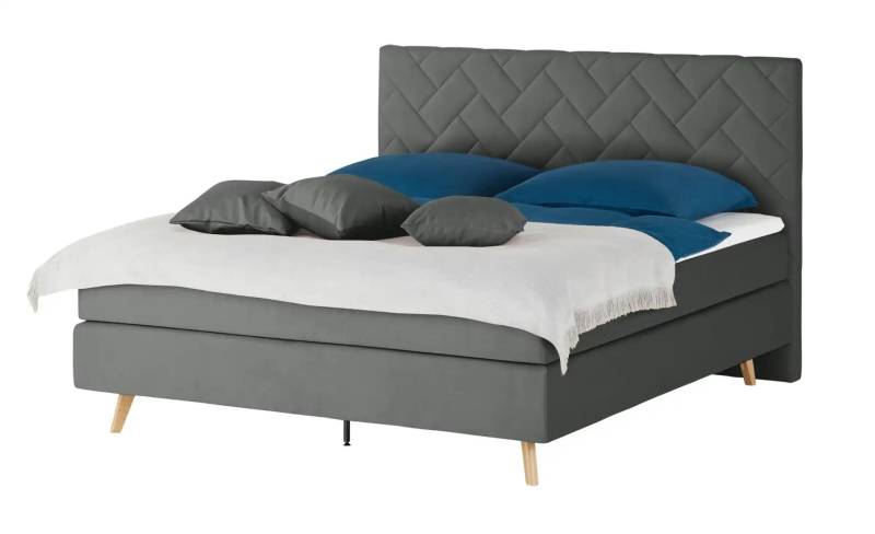 Boxspringbett  Weave ¦ grau ¦ Maße (cm): B: 180 H: 122 Betten > Boxspringbetten > Boxspringbetten 180x200 - Höffner