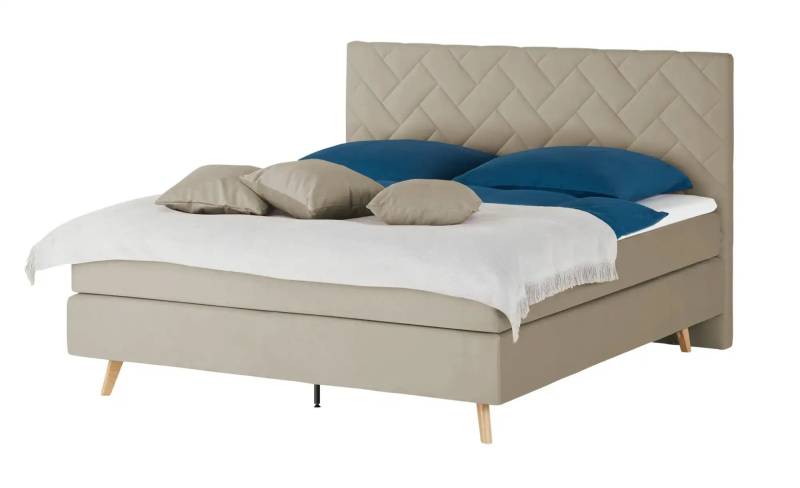 Boxspringbett  Weave ¦ beige ¦ Maße (cm): B: 200 H: 122 Betten > Boxspringbetten > Boxspringbetten 200x200 - Höffner