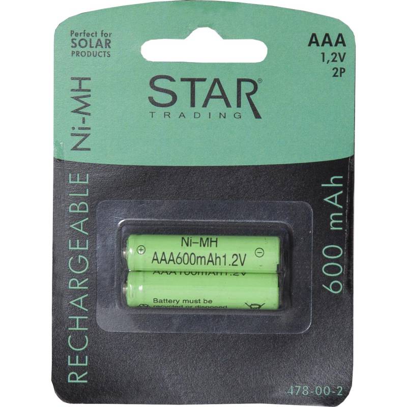 SOLAR-AKKU - Speziell für Solarprodukte - AAA Micro - 1,2V - 600mAh - 2er Set von StarTrading