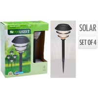 SOLAR LAMPE ZWART 4er Set Polypropyleen Schwarz