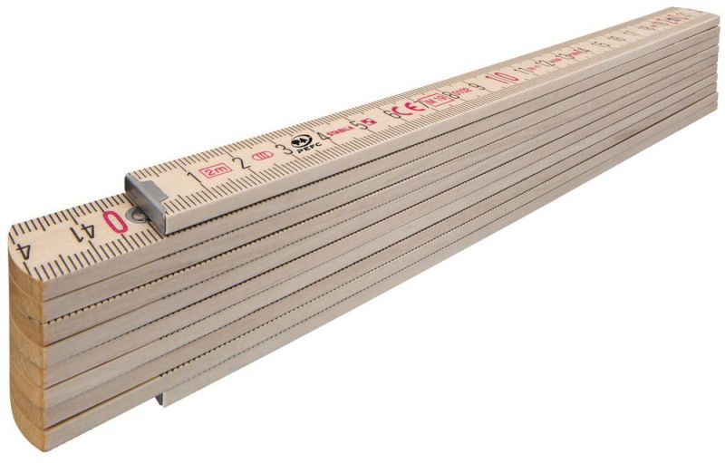STABILA Holz-Gliedermaßstab Type 407 N, 2 m, naturfarben, metrische Skala - 14348 von Stabila