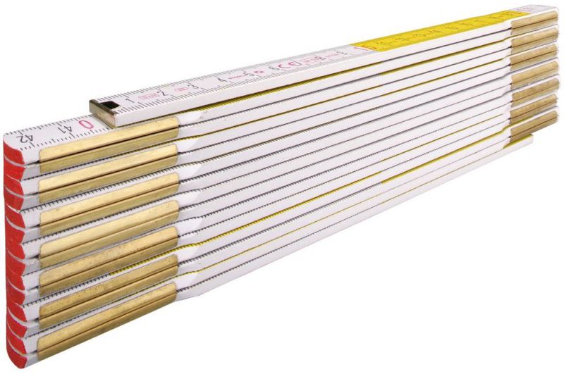STABILA Holz-Gliedermaßstab Type 617/11, 3 m, weiß/gelbe metrische Schnellableser-Skala - 01231 von Stabila