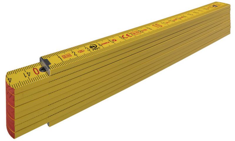 STABILA Holz-Gliedermaßstab Type 707, 2 m, gelb, metrische Skala - 01304 von Stabila