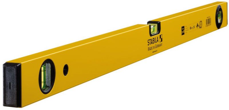 STABILA Wasserwaage Type 70 W, 80 cm, mit drehbarer Winkel-Libelle - 02475 von Stabila