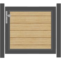 SYSTEM ALU PLUS Vorgartentor-Set in Lärche Höhe 900mm DIN links Klinke ohne zum Einbetonieren Silber SYSTEM ALU PLUS Vorgartentor-Set in Lärche Höhe 900mm DIN links Klinke ohne zum Einbetonieren Silber
