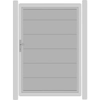 SYSTEM ALU XL Tor-Set in Silber Breite 1250mm Höhe 1800mm DIN links Klinke ohne zum Einbetonieren Silber