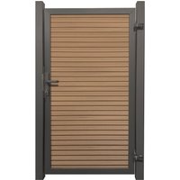 SYSTEM NEO PLATINUM Tor-Set in Lärche Höhe 1800mm DIN links Klinke Montageprofil zum Aufdübeln Anthrazit SYSTEM NEO PLATINUM Tor-Set in Lärche Höhe 1800mm DIN links Klinke Montageprofil zum Aufdübeln Anthrazit
