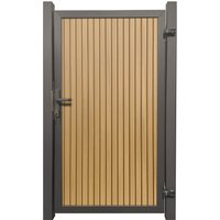 SYSTEM NEO PLATINUM Tor-Set in Lärche Höhe 1800mm - senkrecht DIN links Klinke Montageprofil zum Aufdübeln Anthrazit