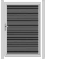 SYSTEM RHOMBUS Tor-Set in Anthrazit Breite 1250mm Höhe 1800mm DIN links Klinke ohne zum Einbetonieren Silber