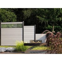 SYSTEM WPC CLASSIC Zaunfeld-Set, Grau 178x184cm Anthrazit