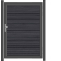 SYSTEM WPC PLATINUM XL Tor-Set in Anthrazit Breite 1250mm Höhe 1800mm DIN links Klinke Montageprofil zum Einbetonieren Anthrazit
