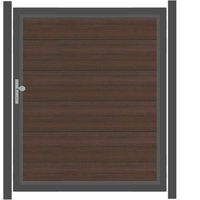 SYSTEM WPC PLATINUM XL Tor-Set in Braun Breite 1500mm Höhe 1800mm DIN links Klinke ohne zum Einbetonieren Anthrazit
