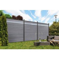SYSTEM WPC Platinum Zaunfeld-Set, grau grau